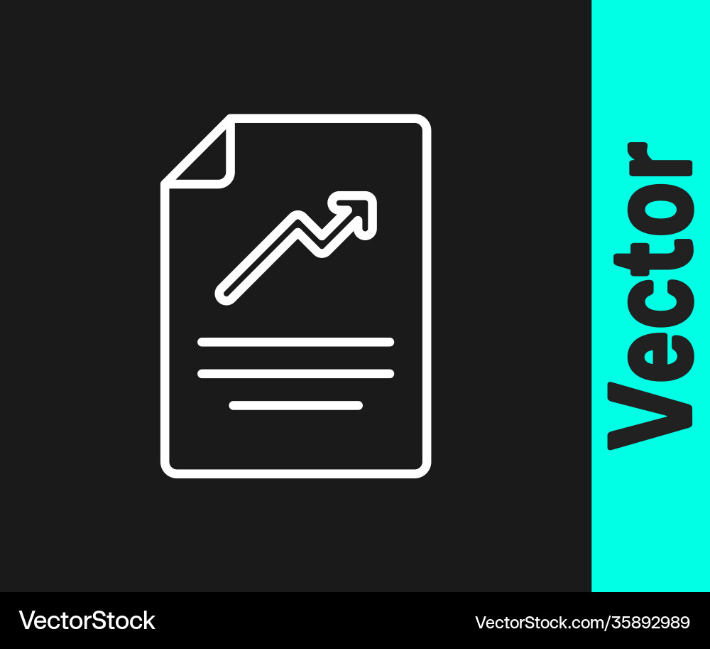 White line document with graph chart icon isolated White line document with graph chart icon isolated vector image
