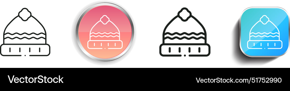 Beanie icon thin linear regular and button style vector image