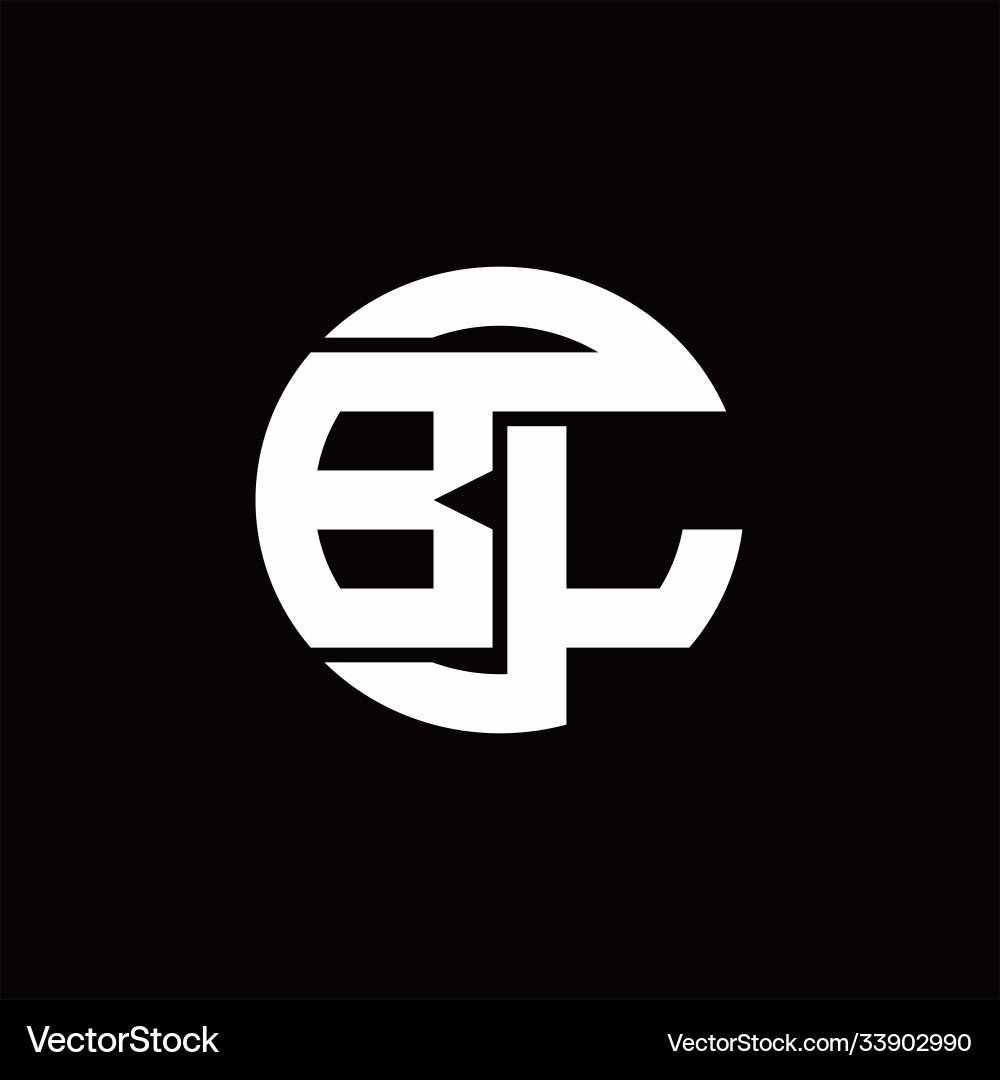 Bl logo monogram with rounded line swipe design vector image