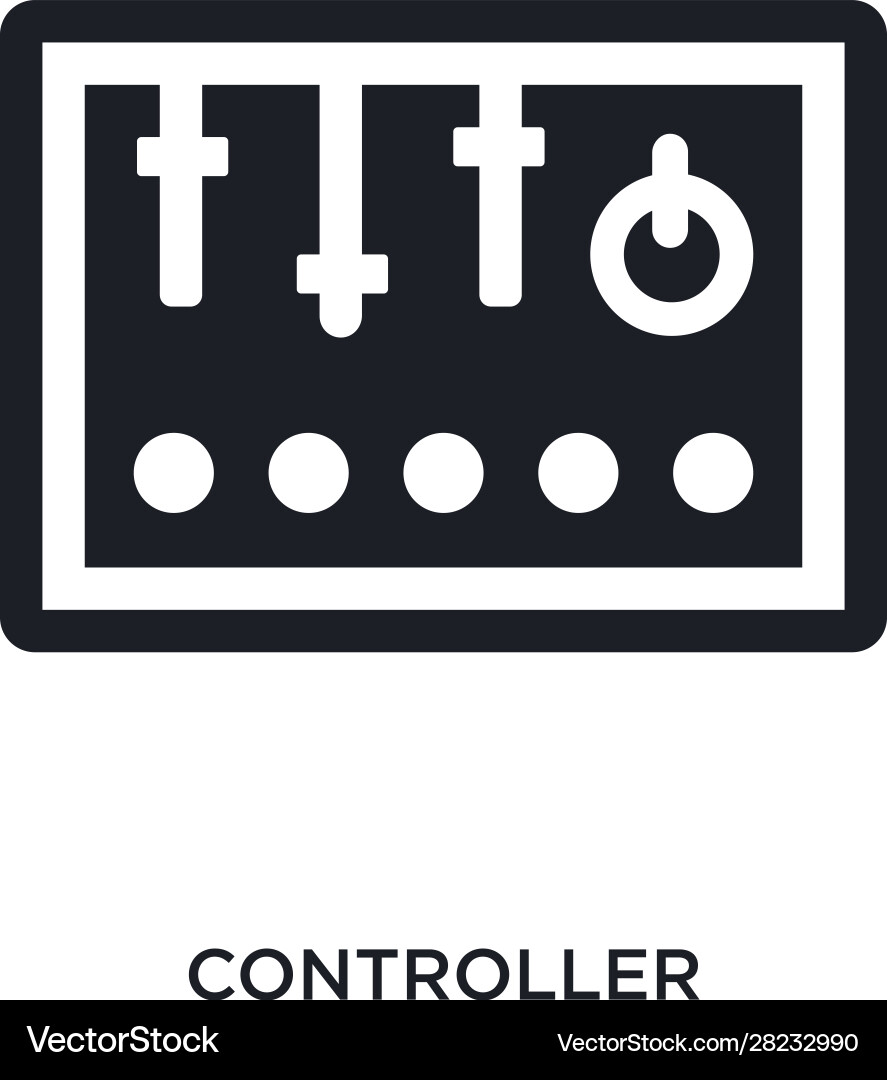 Black controller isolated icon simple element vector image
