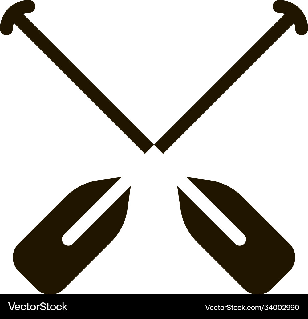 Boat oars canoeing icon Boat oars canoeing icon vector image