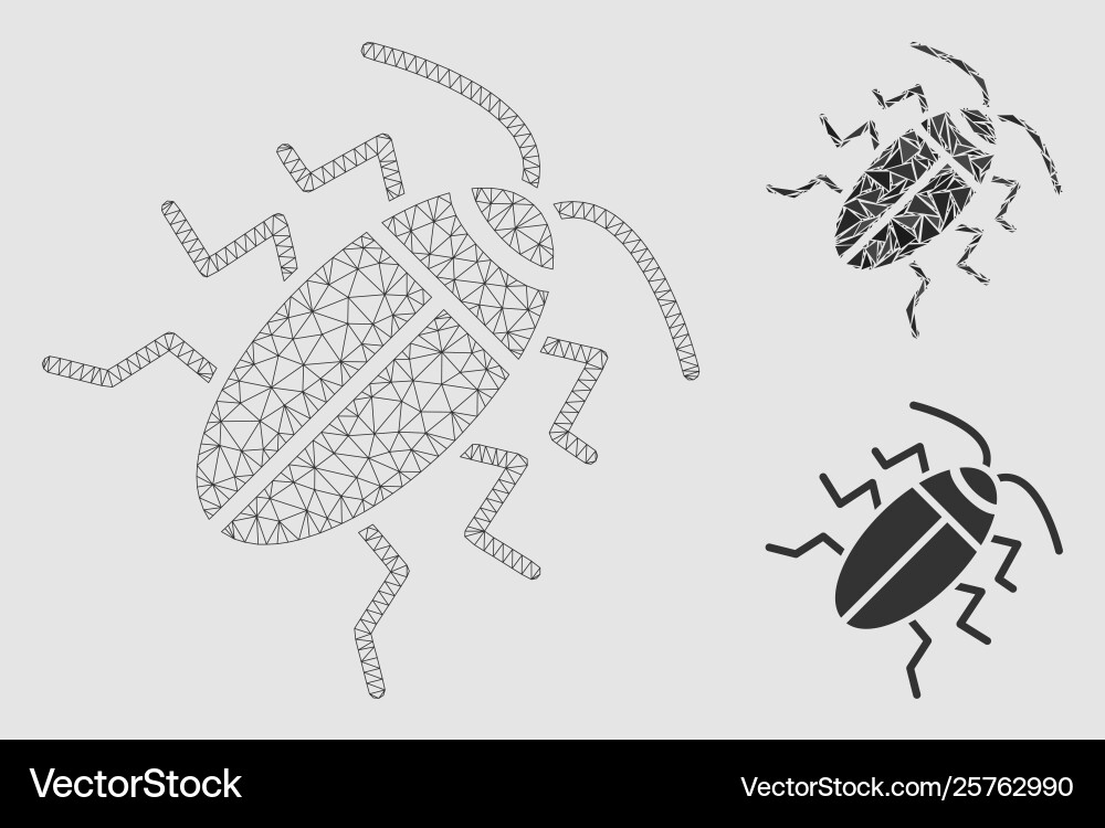 Cucaracha mesh carcass model and triangle Cucaracha mesh carcass model and triangle vector image