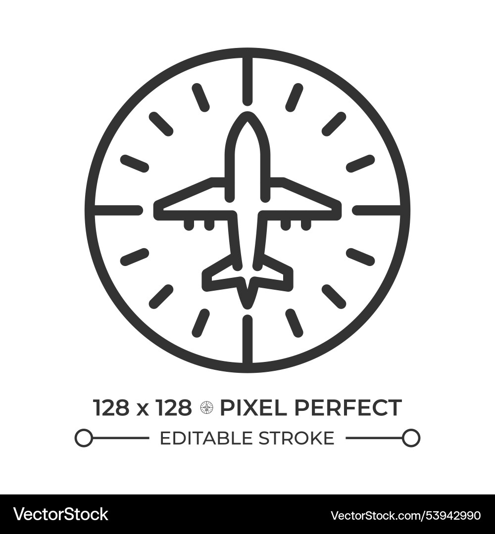 Heading indicator linear icon Heading indicator linear icon vector image