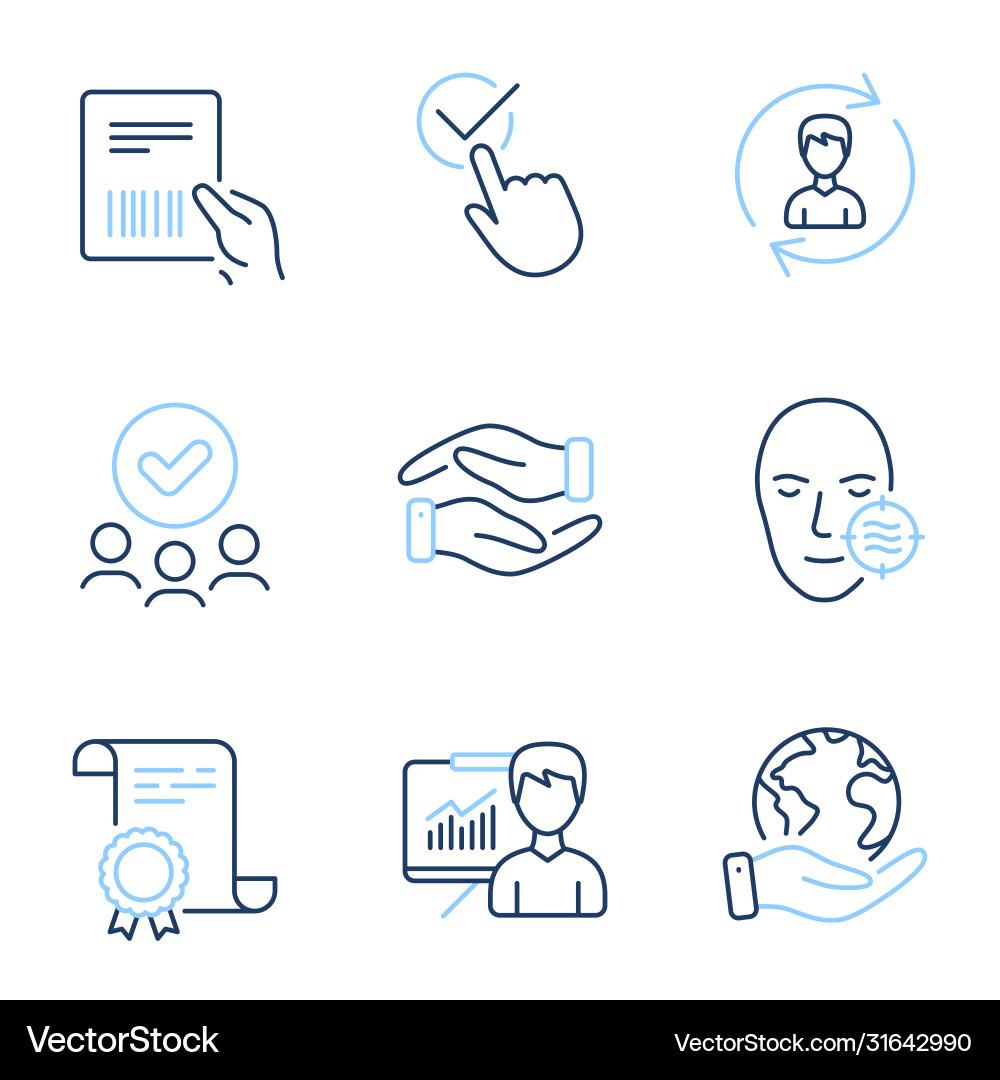 Human resources presentation and checkbox icons Human resources presentation and checkbox icons vector image