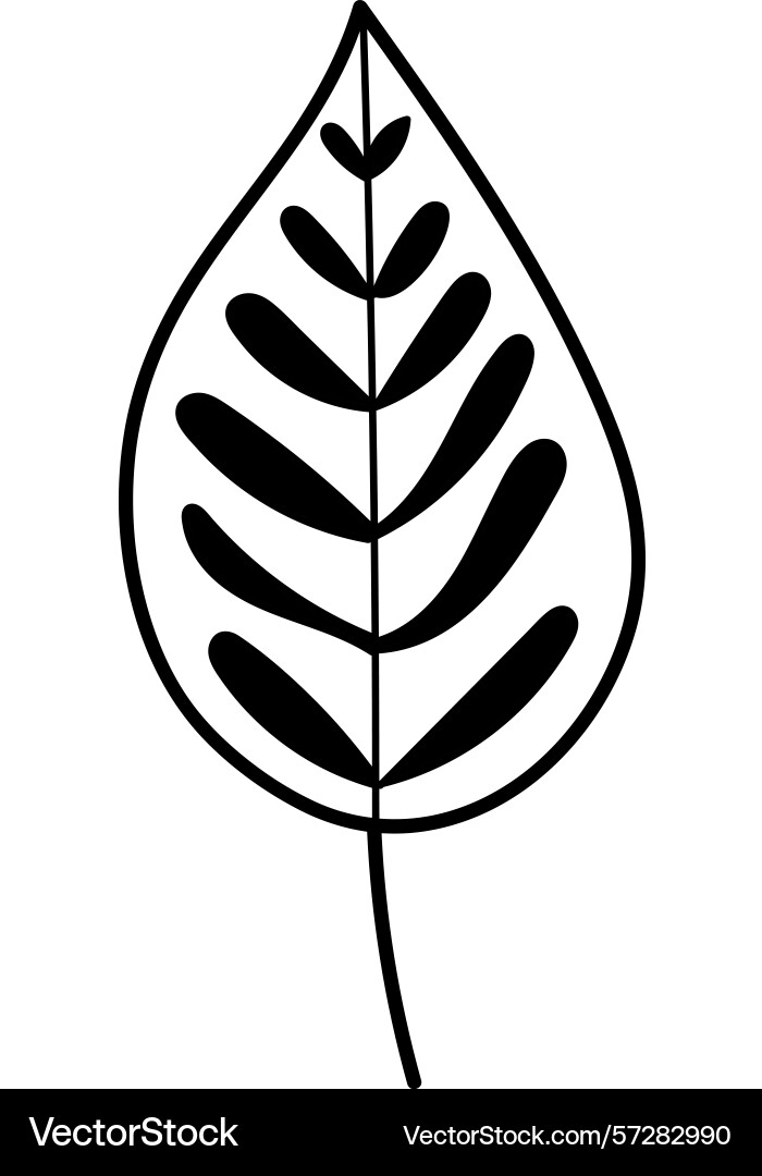 Leaf with abstract patterns doodle Vector Image