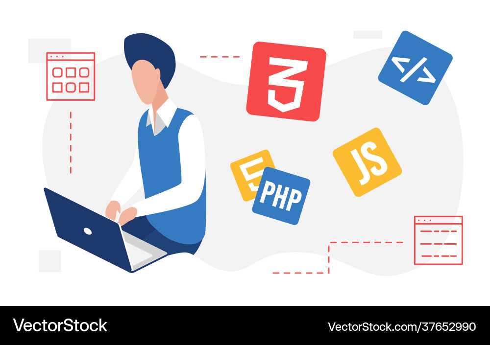 Leute Entwickler erstellen Code-Programmier Web Leute Entwickler erstellen Code-Programmier Web vektorbild