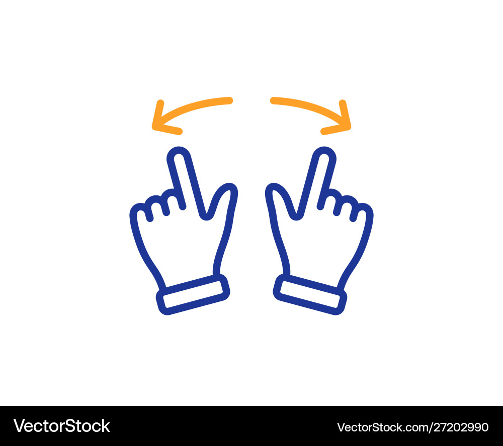 Move gesture line icon slide arrow sign swipe Vector Image