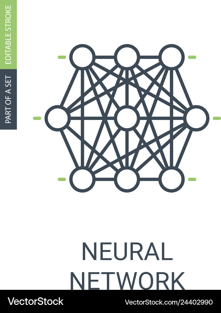 Neural Network Icon - Connections & Clusters vector image