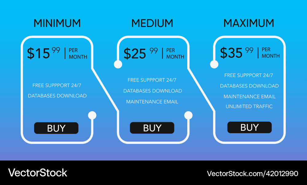 Pricing list design template for websites Vector Image