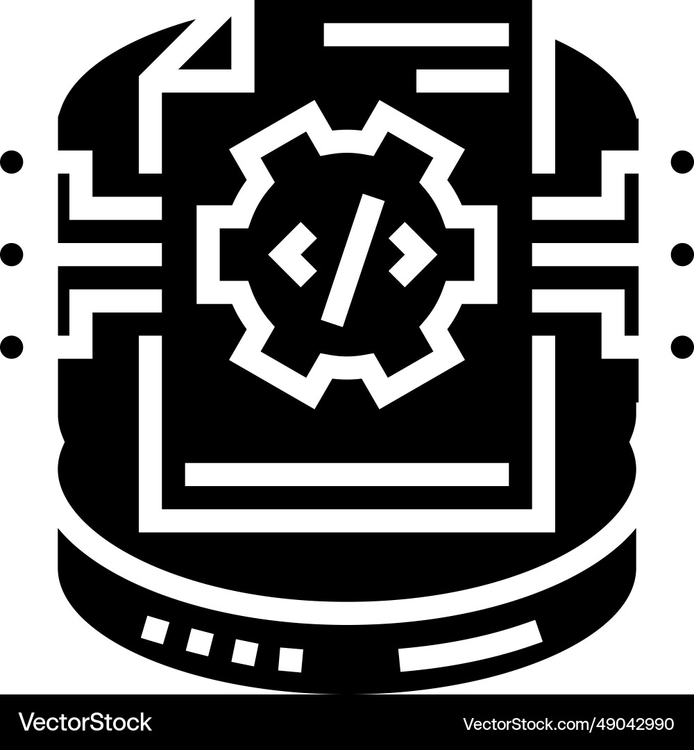Schema development database glyph icon Schema development database glyph icon vector image