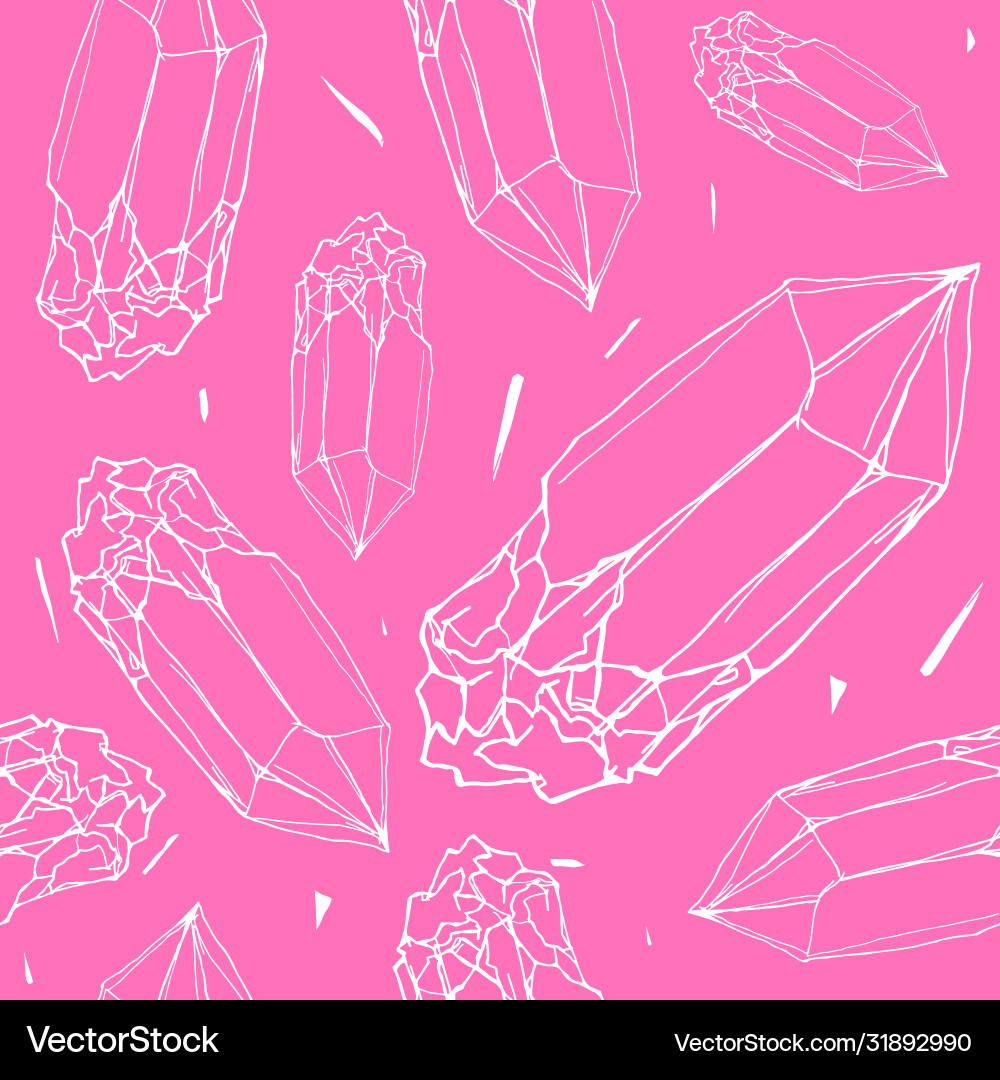 Seamless pattern with image a crystal vector image