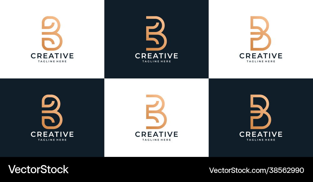 Set creative b logo design concept Set creative b logo design concept vector image