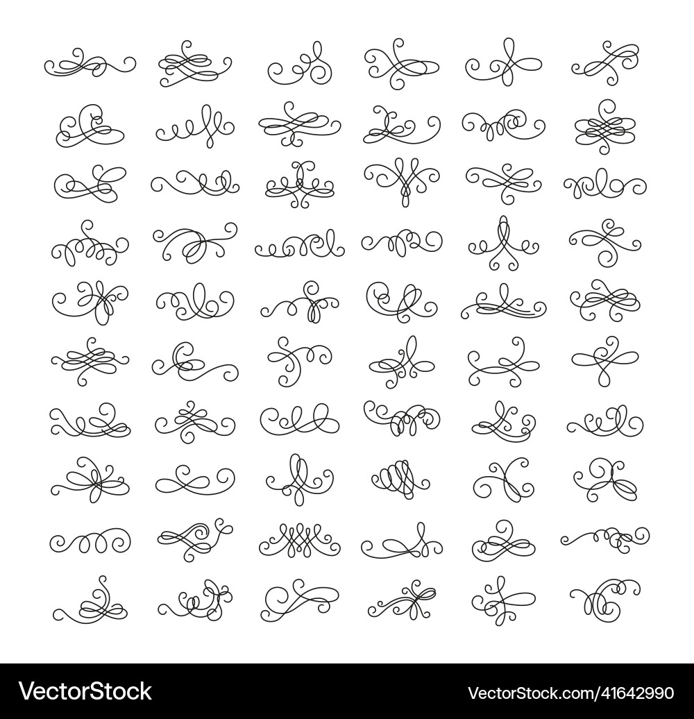 Set of linear squiggles vector image