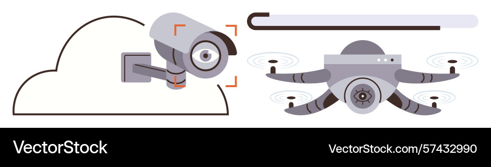 Smart surveillance with cloud integration using Smart surveillance with cloud integration using vector image