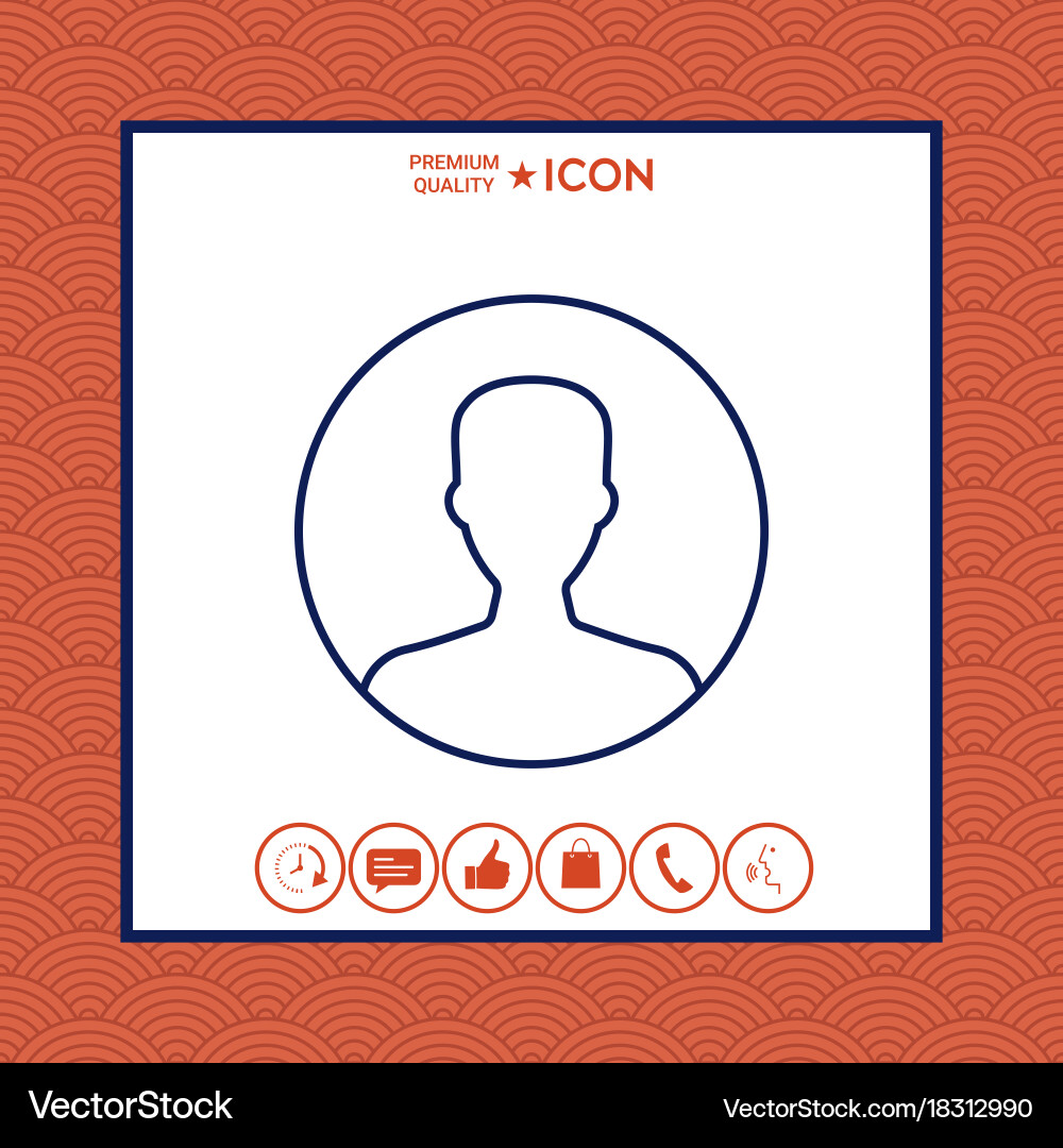 Symbol of user icon in circle profile line vector image