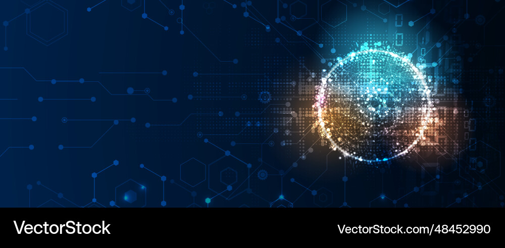 Technology banner design with hexagons abstract Vector Image