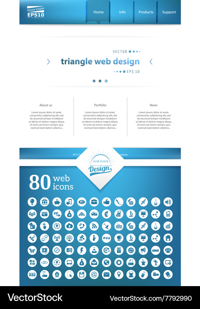 Web interface vector image