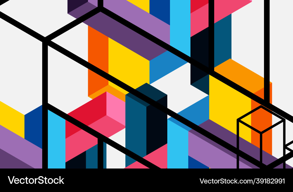 Abstract background 3d cubes cubic elements Abstract background 3d cubes cubic elements vector image
