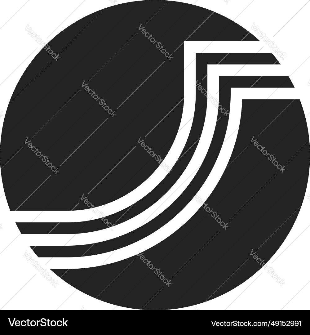 Abstract rounded lines in a black circle minimal Abstract rounded lines in a black circle minimal vector image