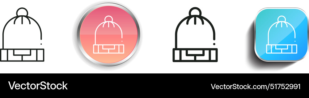 Beanie icon thin linear regular and button style Beanie icon thin linear regular and button style vector image