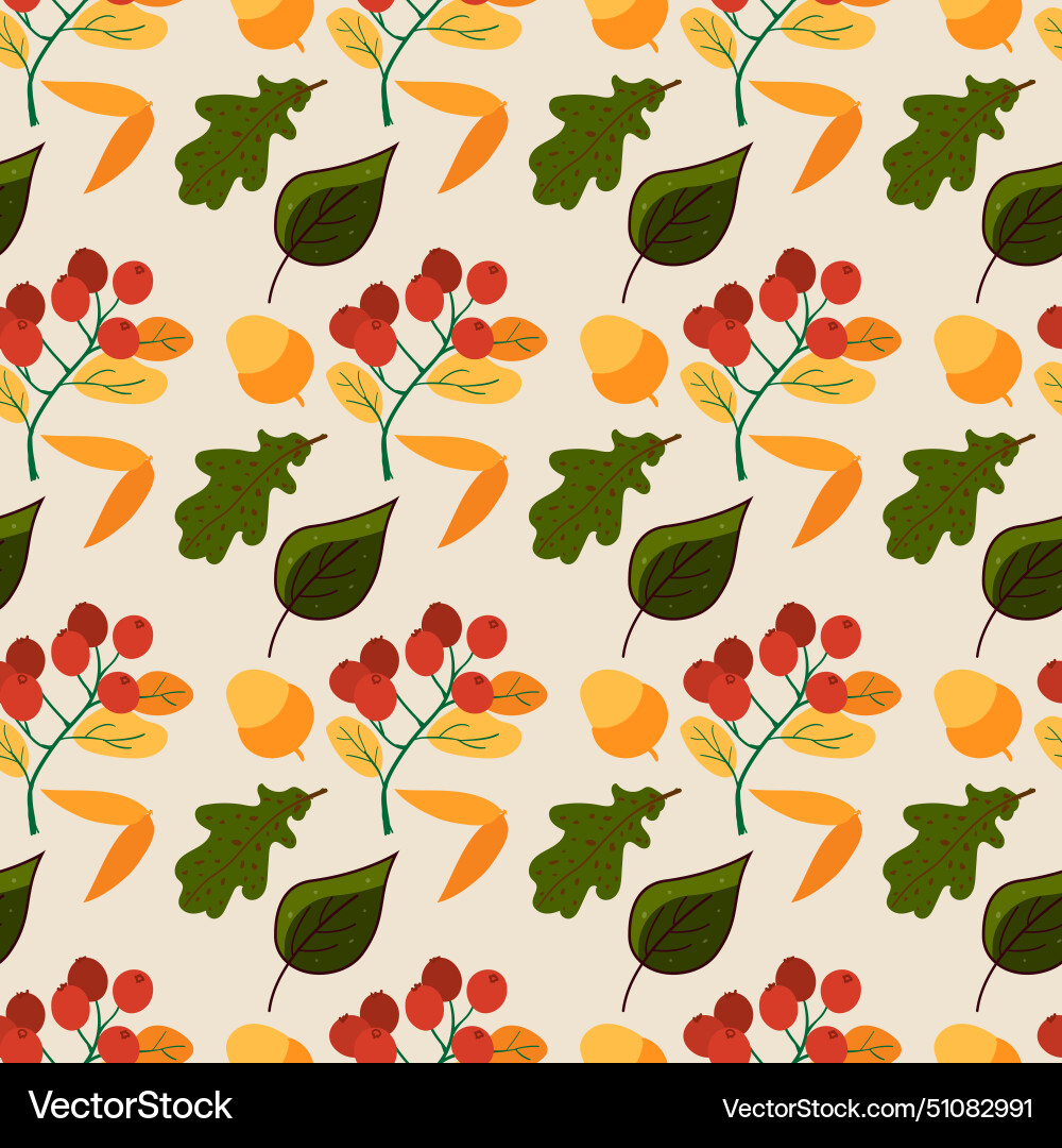 Berry twig seamless pattern design Berry twig seamless pattern design vector image
