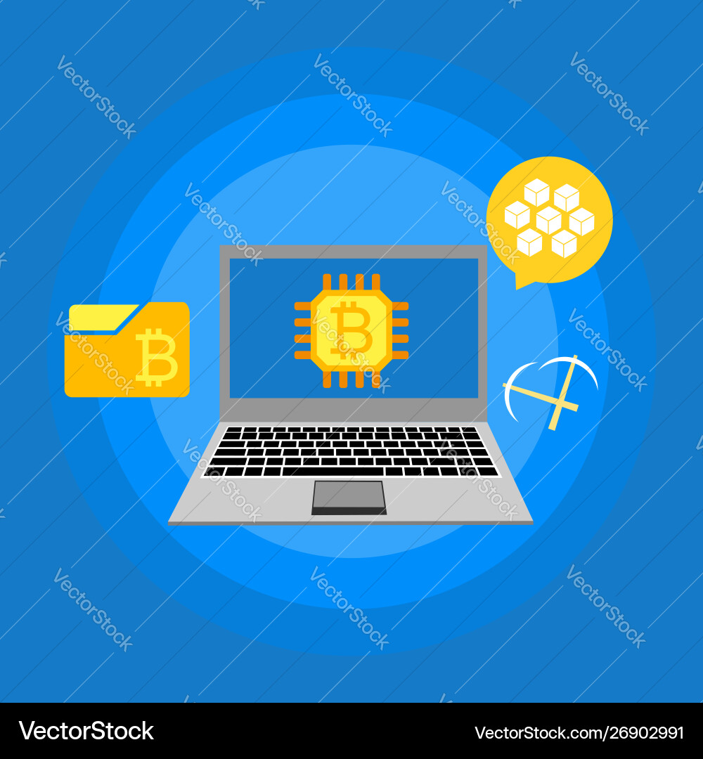 Blockchain scheme mining crypto currency server Blockchain scheme mining crypto currency server Vector Image