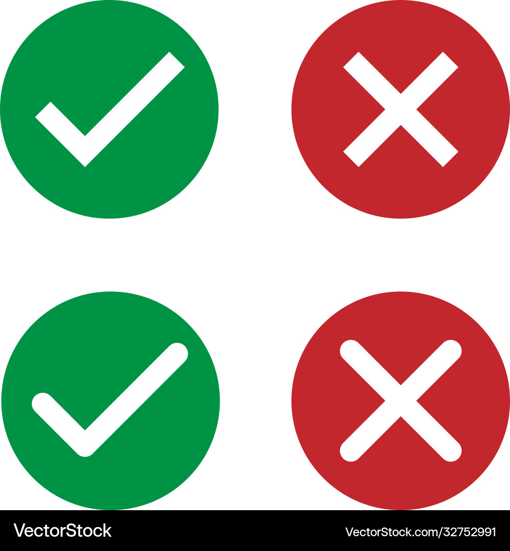 Check and cross buttons vector image