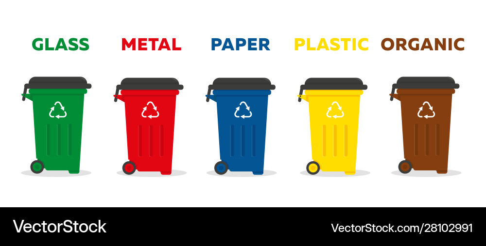 Containers for garbage different types Containers for garbage different types vector image