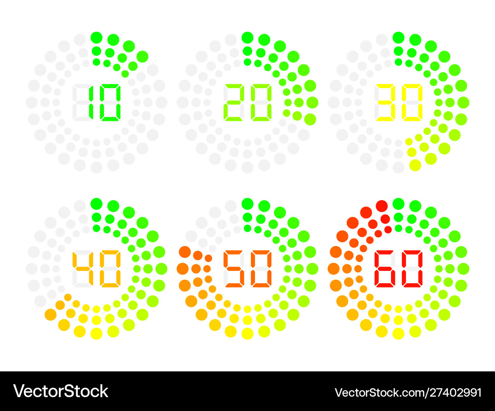 Countdown-Timer-Display mit flachem Kreis Countdown-Timer-Display mit flachem Kreis vektorbild