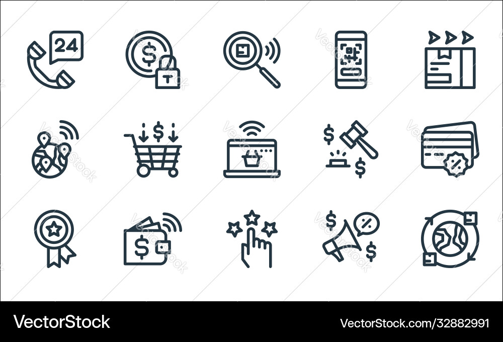 Ecommerce line icons linear set quality Ecommerce line icons linear set quality vector image
