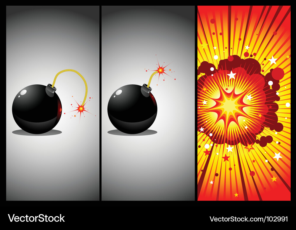 Exploding Bomb - Action Sequence Vector Image