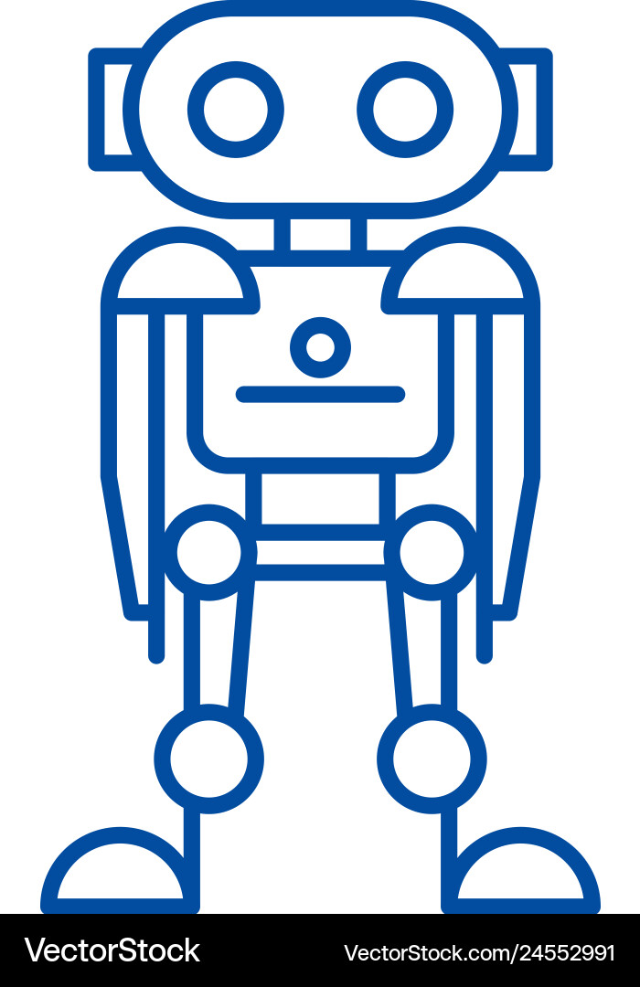 Future robot line icon concept flat Vector Image