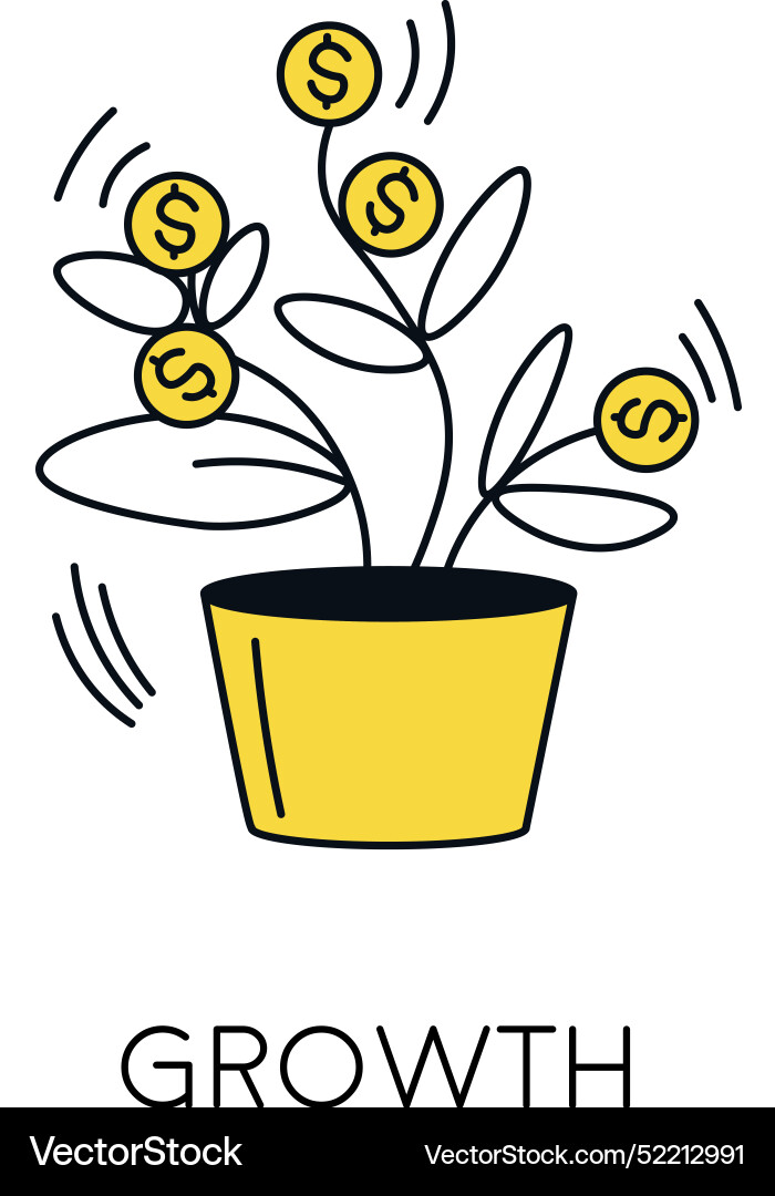 Icon representing growth investment with money Vector Image