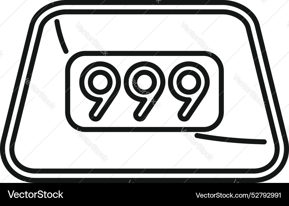 Mechanical flip scoreboard showing number 999 Vector Image