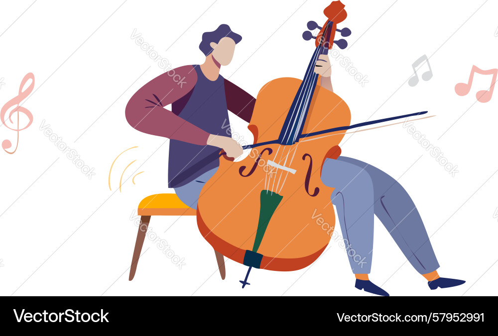Musical Duo Playing String Instruments Vector Image