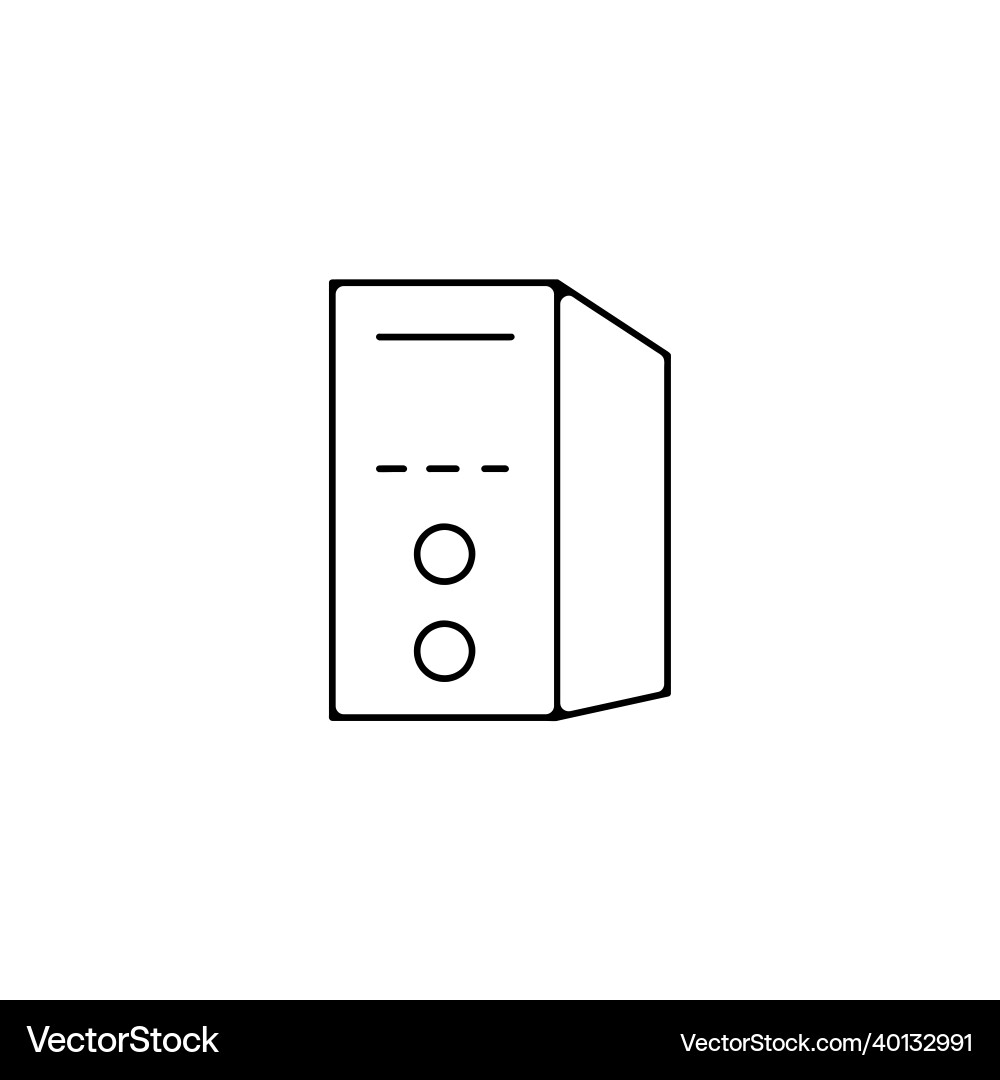 Personal computer thin line icon vector image