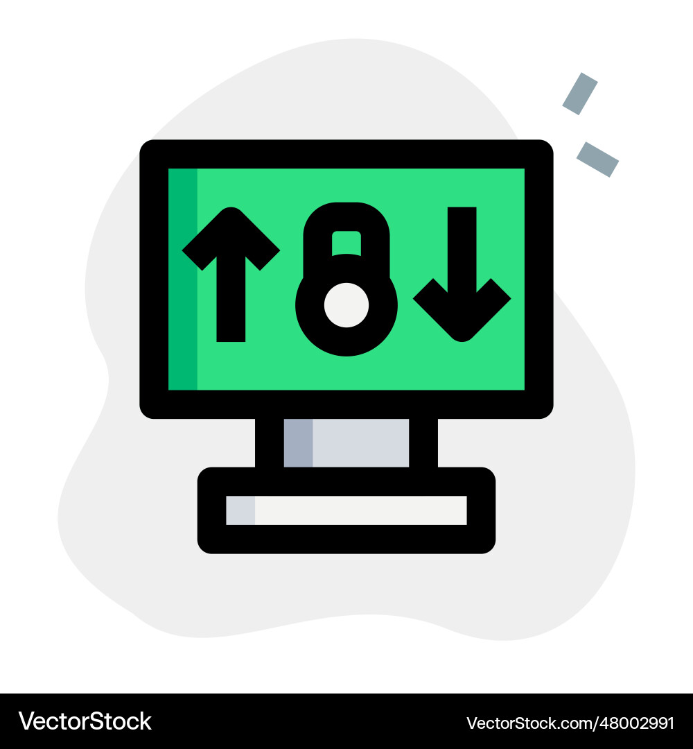 Ransomware hacking the desktop system encryption vector image