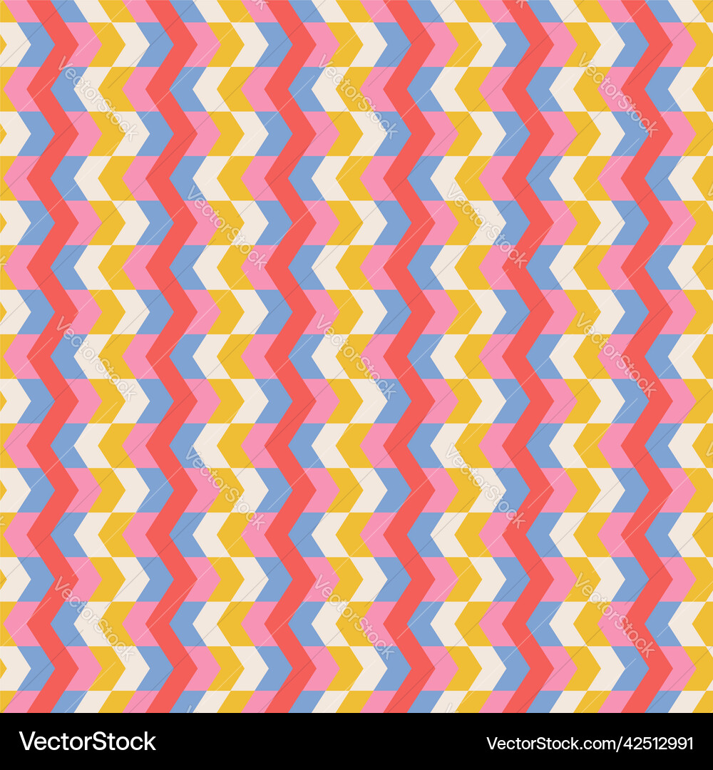Retro Zigzag Pattern - 70s Style vector image
