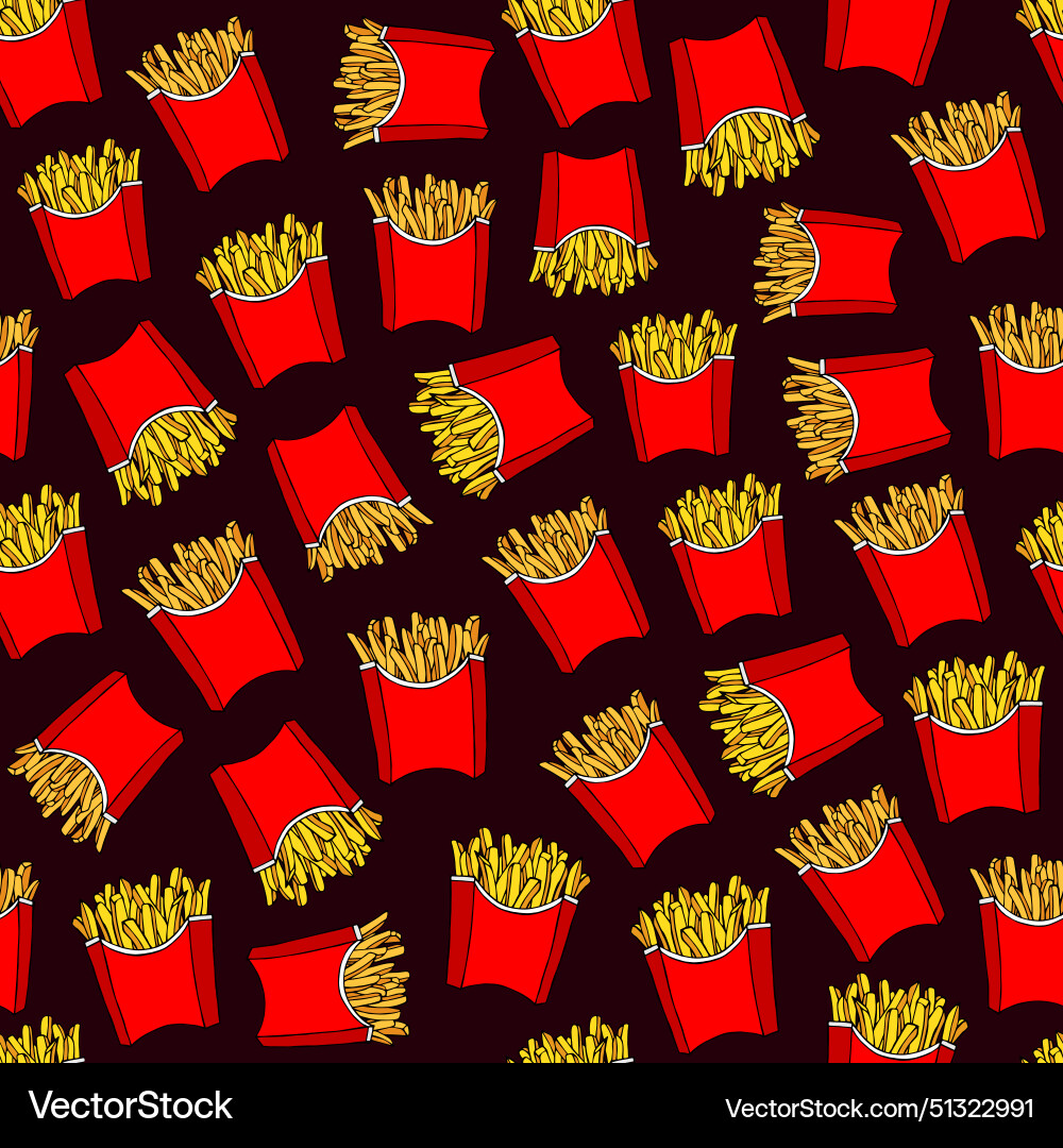Seamless background with fast food patterns Seamless background with fast food patterns vector image