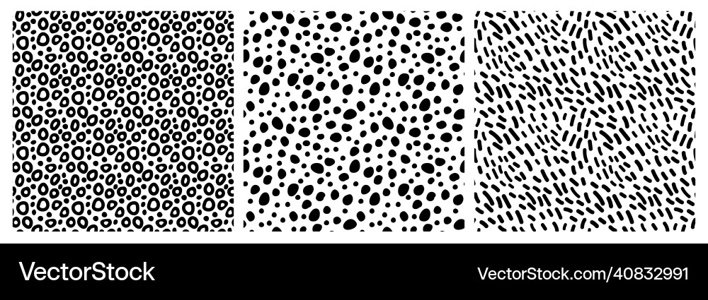 Set of monochrome abstract seamless patterns Set of monochrome abstract seamless patterns vector image