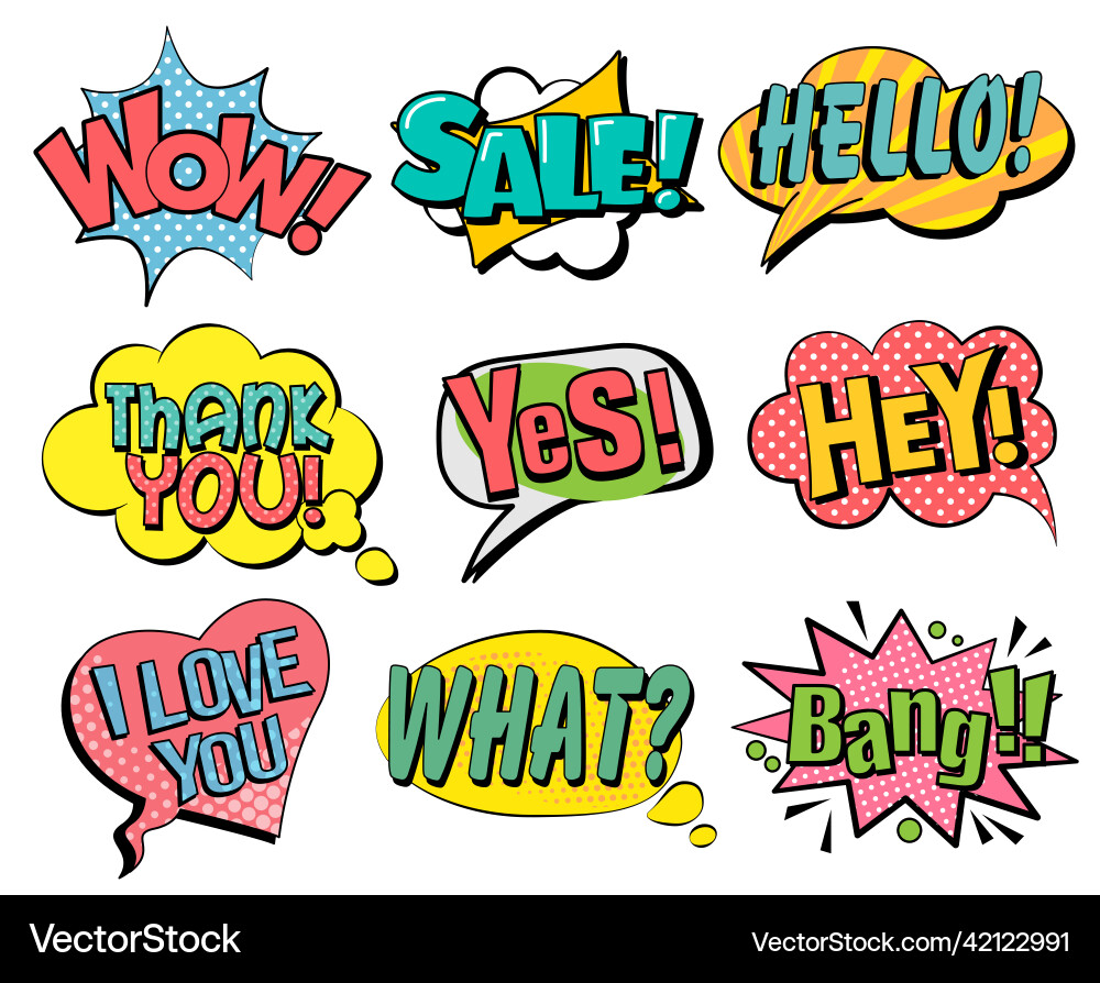Set of speech bubbles in retro style Set of speech bubbles in retro style vector image
