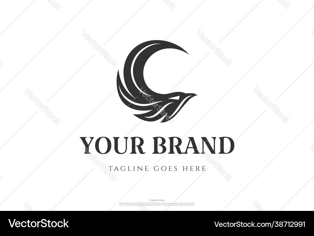 Simple minimalist eagle falcon hawk head logo Simple minimalist eagle falcon hawk head logo vector image