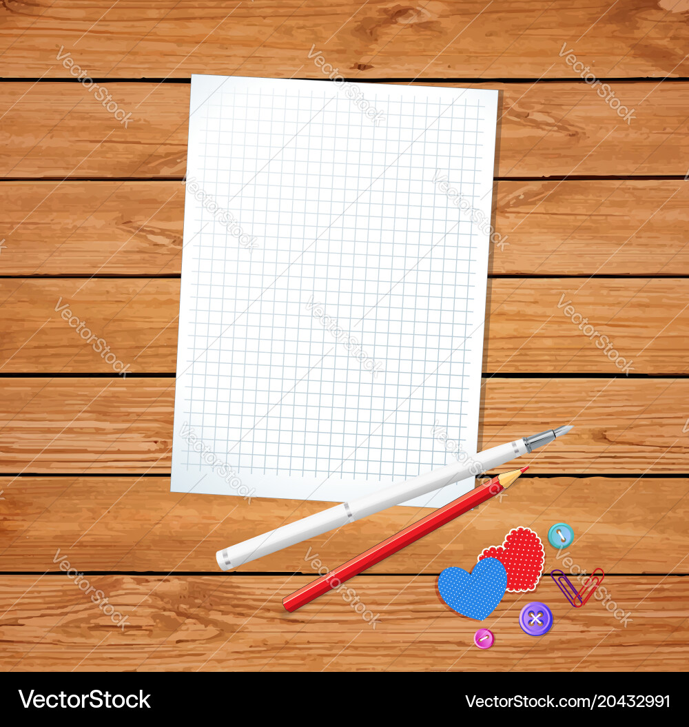 Template for valentines day with clean notepad Vector Image