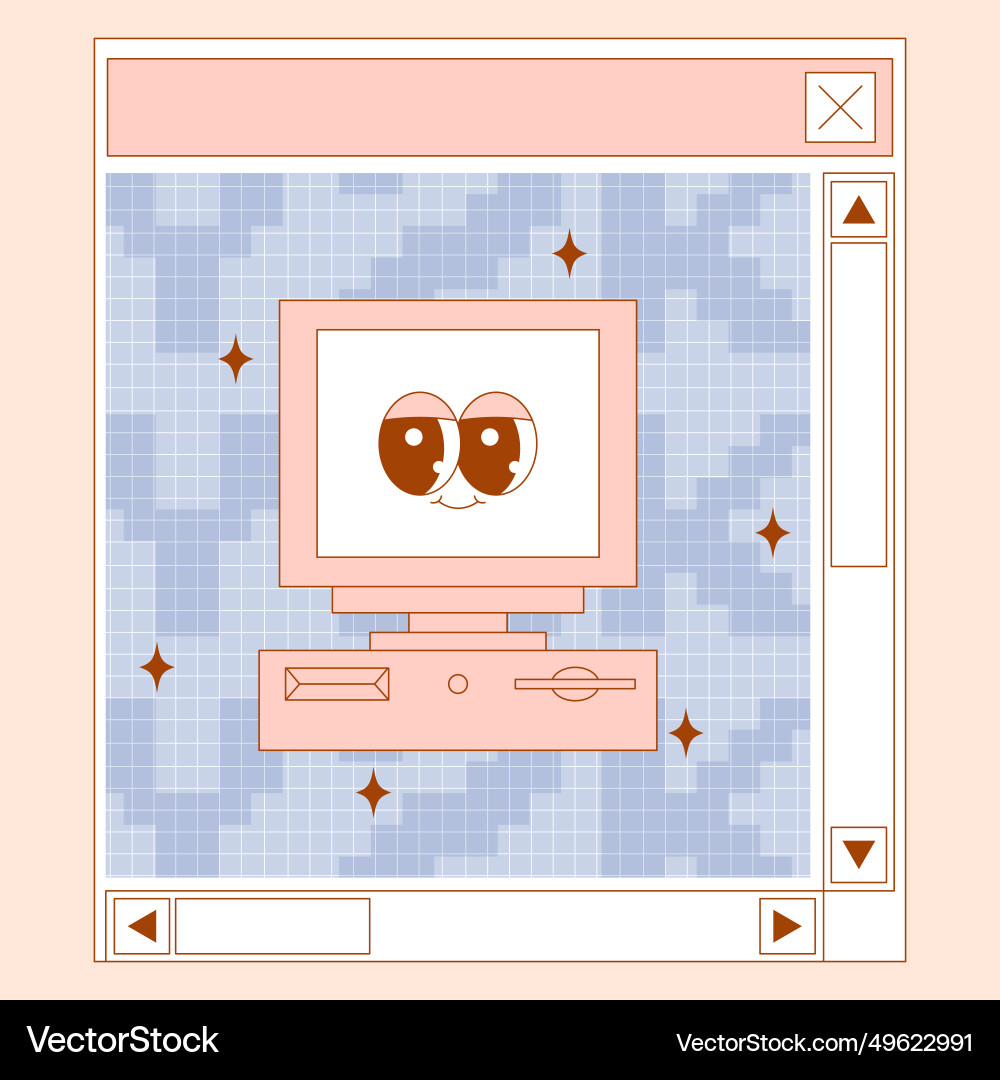 User interface y2k sticker retro browser window User interface y2k sticker retro browser window Vector Image