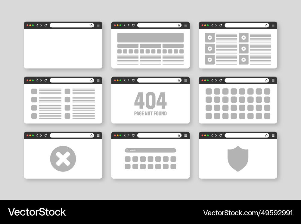 Web-Browser-Fensterseiten-Layout mit toolbar Web-Browser-Fensterseiten-Layout mit toolbar vektorbild