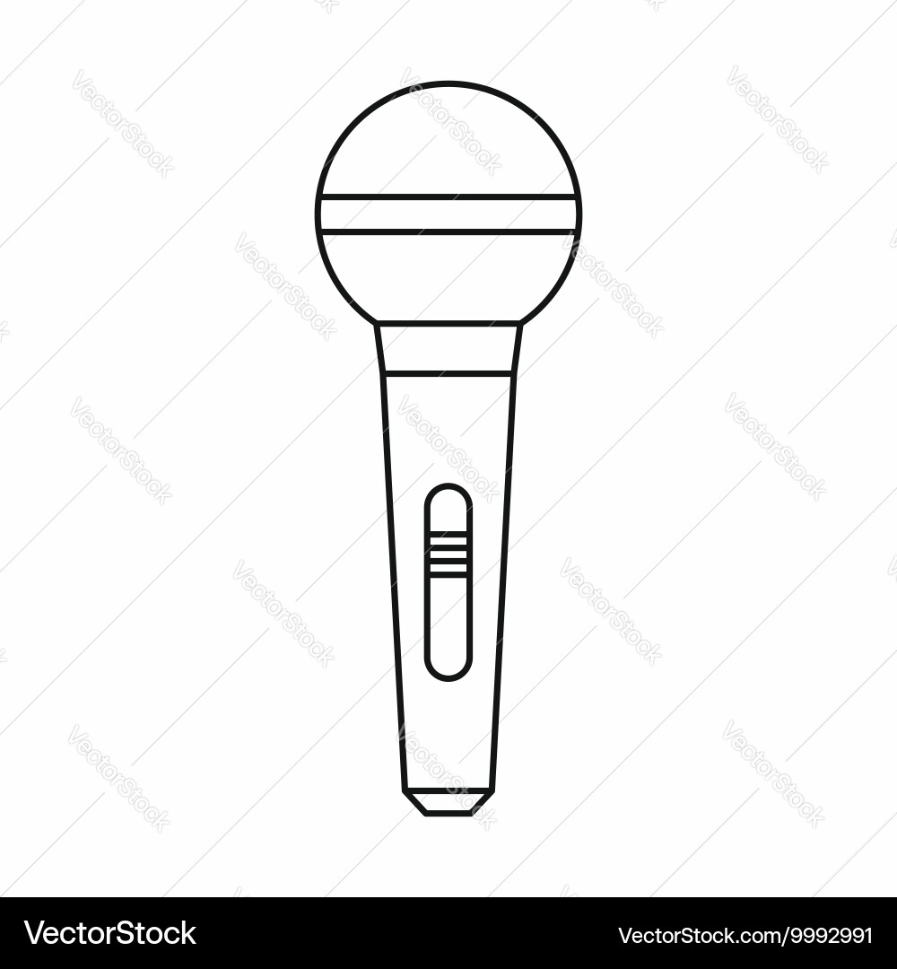 Wireless microphone icon outline style Royalty Free Vector