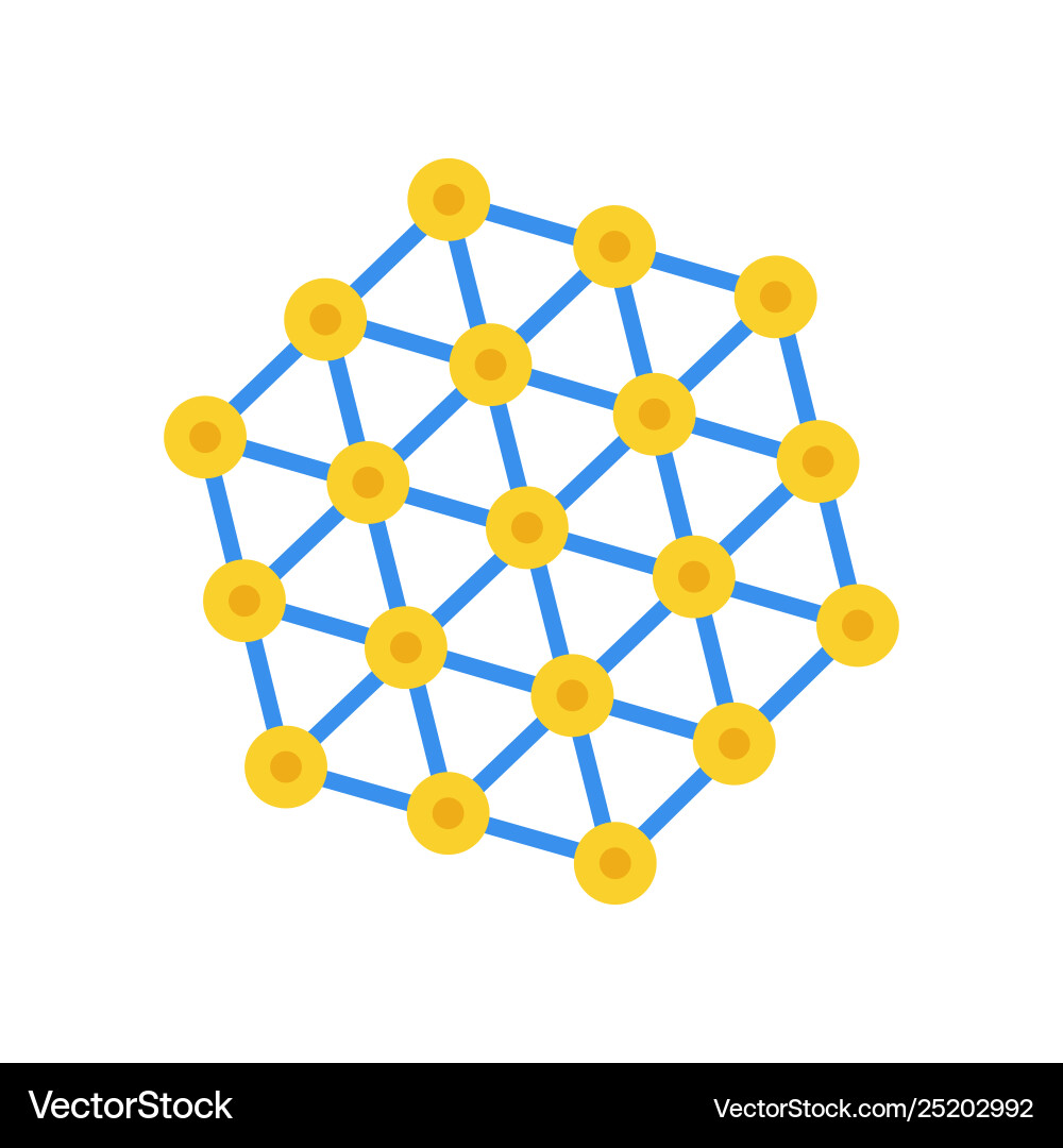 Atom grid icon abstract technology connection Vector Image