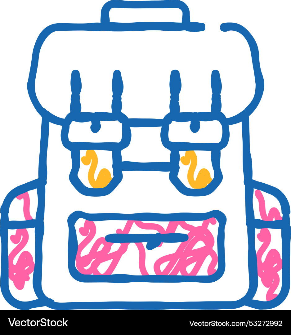 Backpack accessory icon doodle Royalty Free Vector Image