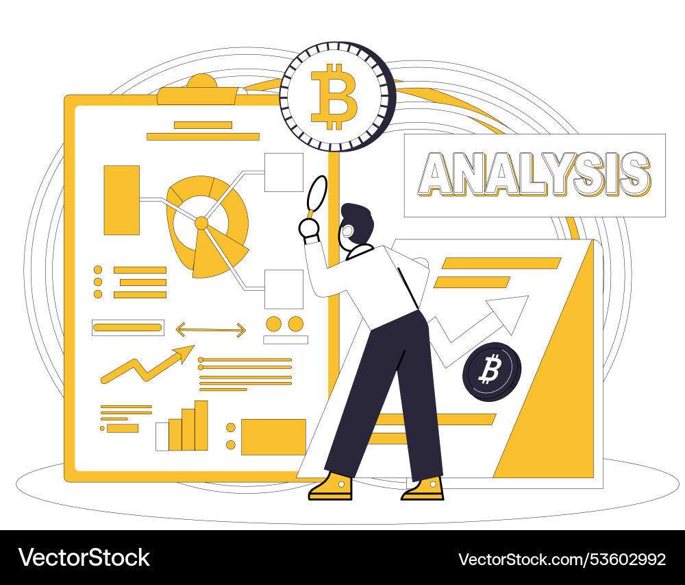 Bitcoin trading cryptocurrency financial – Royalty-Free Vector | VectorStock