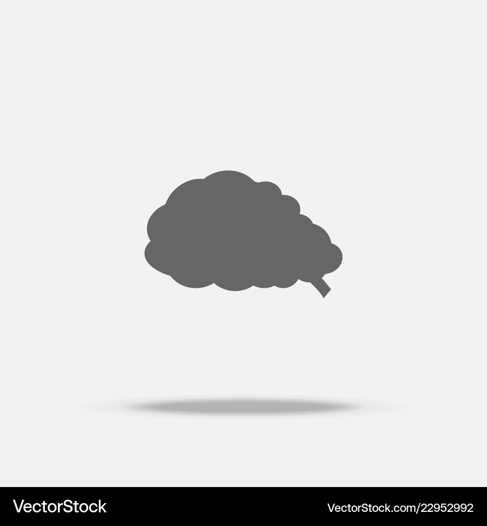 Brain flat design icon with shadow Royalty Free Vector Image